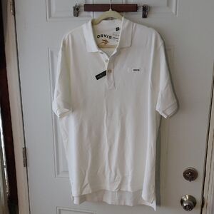Orvis Classic White Polo Shirt for Men Teim Fit Size XL